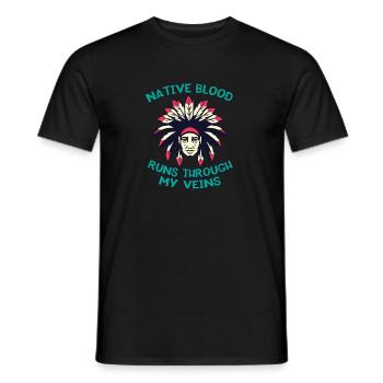 Native Blood Through Veins Indiana Ureinwohner - Männer T-Shirt - Schwarz - Vorne - AI Model Male 178 light (178cm)