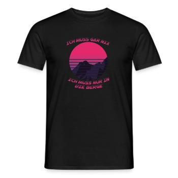 Ich Muss Gar Nix Ich Muss Nur in die Berge Wandern - Männer T-Shirt - Schwarz - Vorne - AI Model Male 178 light (178cm)