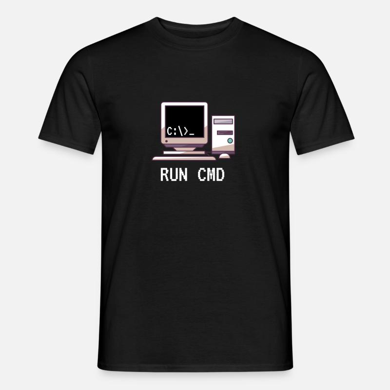 Console Funny Nerd Run CMD - Männer T-Shirt - Schwarz