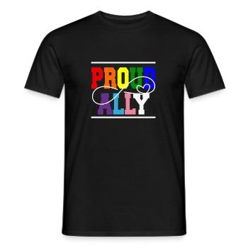 Pride Proud Ally Citation lesbienne gay - T-shirt homme - noir - Devant - AI Model Male 178 light (178cm)