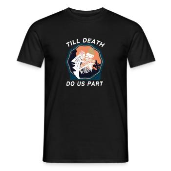 Couple Skeleton Til' Death Do Us Part - Men's T-Shirt - black - Front - AI Model Male 178 light (178cm)