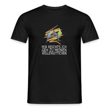 Mir reichts ich geh zu meinen Wellensittichen - Männer T-Shirt - Schwarz - Vorne - AI Model Male 178 light (178cm)