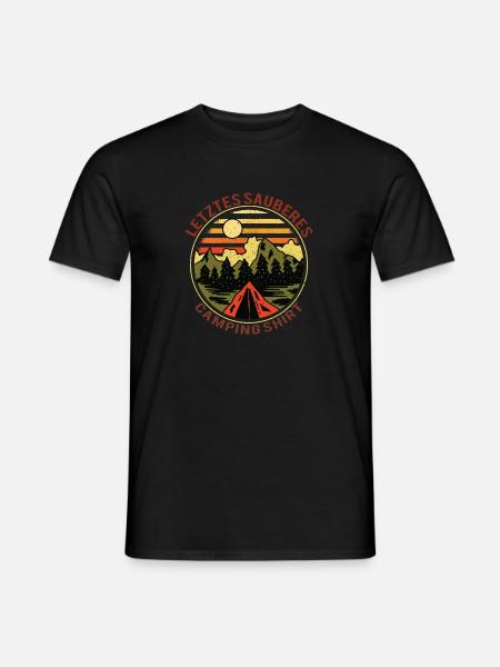 Letztes sauberes Camping Sprüche Campen Wohnmobil - Männer T-Shirt - Schwarz