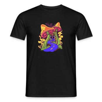 Magic Mushroom Hippie Psychedelic - Männer T-Shirt - Schwarz - Vorne - AI Model Male 178 light (178cm)