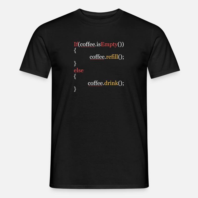 Funny Coffee Code Programmers - Männer T-Shirt - Schwarz