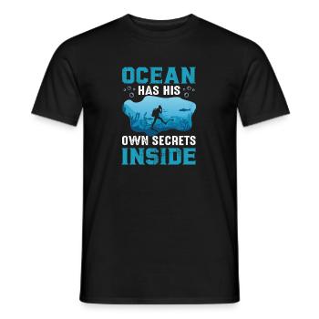 Ocean a ses propres secrets de plongée - T-shirt homme - noir - Devant - AI Model Male 178 light (178cm)