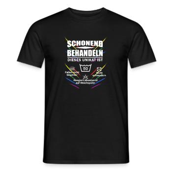 Schonend behandeln dieses Unikat ist 50 Geburtstag - Männer T-Shirt - Schwarz - Vorne - AI Model Male 178 light (178cm)