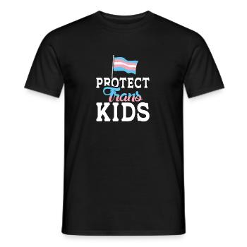 LGBT Protect Trans Kids Transgender Flag - Men's T-Shirt - black - Front - AI Model Male 178 light (178cm)