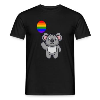 Rainbow Balloon Koala Australia Animal LGBT - Men's T-Shirt - black - Front - AI Model Male 178 light (178cm)