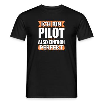 Einfach ein Perfekter Pilot - Männer T-Shirt - Schwarz - Vorne - AI Model Male 178 light (178cm)