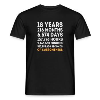 Cadeau de 18ème anniversaire, fille de garçon d’anniversaire de 18 ans - T-shirt homme - noir - Devant - AI Model Male 178 light (178cm)