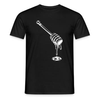miel cuillère à miel apiculteur - T-shirt homme - noir - Devant - AI Model Male 178 light (178cm)