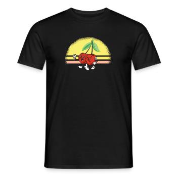 Kirschen mit Sonnenuntergang für Kirschfest - Männer T-Shirt - Schwarz - Vorne - AI Model Male 178 light (178cm)