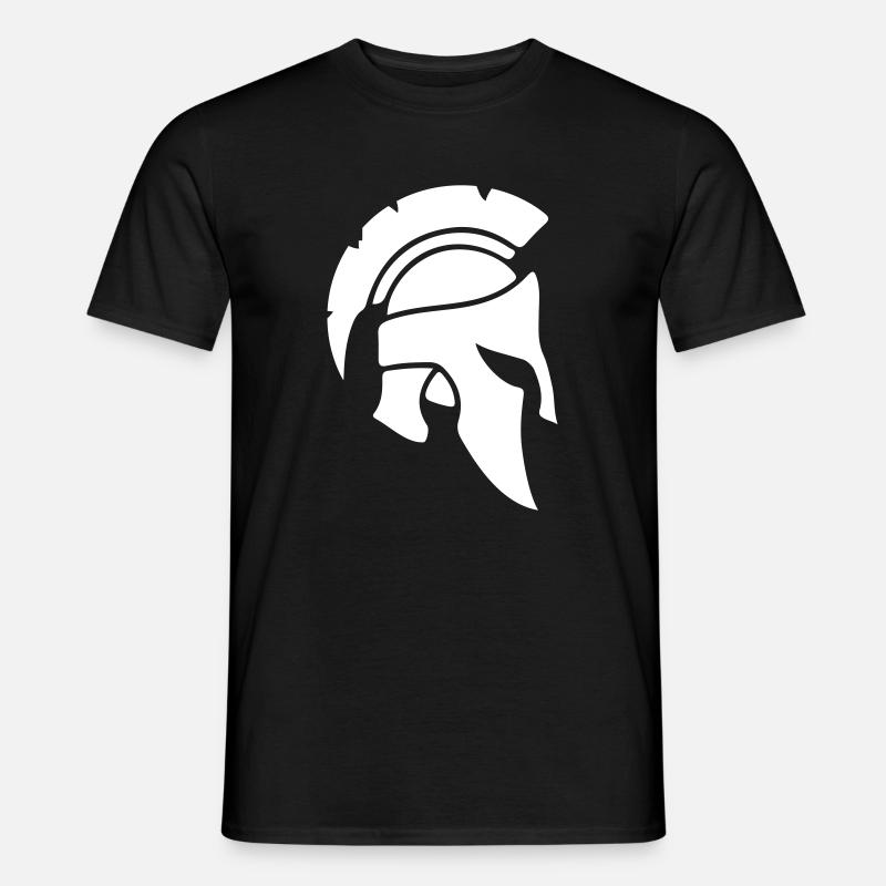 spartaner helm - Männer T-Shirt - Schwarz