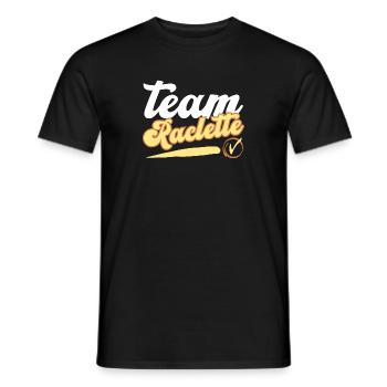 team raclette personalized humor gift idea - Men's T-Shirt - black - Front - AI Model Male 178 light (178cm)