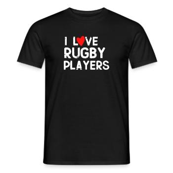 I love The Rugby Gift Players - Men's T-Shirt - black - Front - AI Model Male 178 light (178cm)