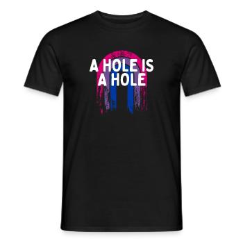 Un trou est un trou Bisexuel Adulte Humour Bi Coquin - T-shirt homme - noir - Devant - AI Model Male 178 light (178cm)