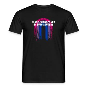 Friendzoned by Both Genders Bisexual Single Bi - Männer T-Shirt - Schwarz - Vorne - AI Model Male 178 light (178cm)