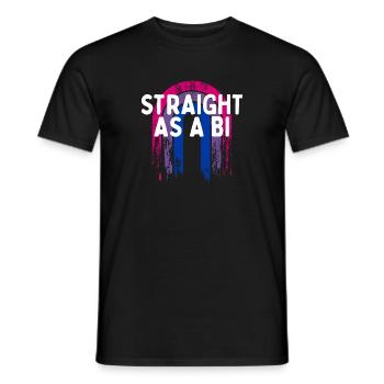 Straight as a Bi Bisexual Sayings Bi Pride Quotes - Men's T-Shirt - black - Front - AI Model Male 178 light (178cm)
