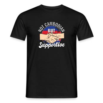 Pas cambodgien mais un voyageur de campagne solidaire - T-shirt homme - noir - Devant - AI Model Male 178 light (178cm)
