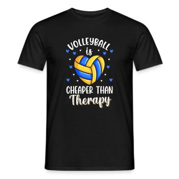 Volleyball player heartbeat - Men's T-Shirt - black - Front - AI Model Male 178 light (178cm)