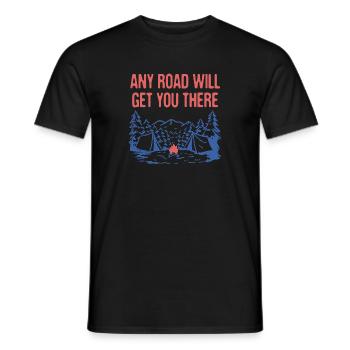 N’importe quelle route vous y mènera Randonnée Randonnée Mountain Hiker - T-shirt homme - noir - Devant - AI Model Male 178 light (178cm)