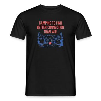 Meilleure connexion que WiFi Camping Wildlife - T-shirt homme - noir - Devant - AI Model Male 178 light (178cm)