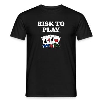 Risque de jouer au poker Gambling Poker Player - T-shirt homme - noir - Devant - AI Model Male 178 light (178cm)