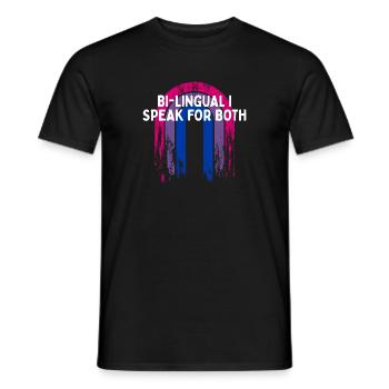 Bilingue Je parle pour les deux Mois de la fierté bisexuelle - T-shirt homme - noir - Devant - AI Model Male 178 light (178cm)
