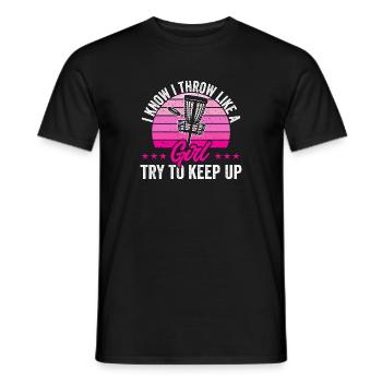 Discgolf Disc Golf Frisbee - Männer T-Shirt - Schwarz - Vorne - AI Model Male 178 light (178cm)