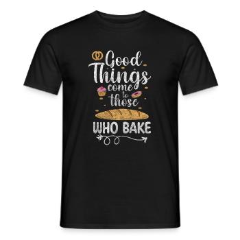 Baker profession dough - Men's T-Shirt - black - Front - AI Model Male 178 light (178cm)