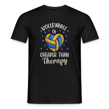 Volleyball Spiel Strand - Männer T-Shirt - Schwarz - Vorne - AI Model Male 178 light (178cm)