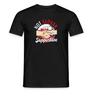 Not Slovak But Supportive Country Traveler - Men's T-Shirt - black - Front - AI Model Male 178 light (178cm)