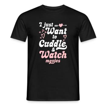 Schmusen Teddybär Beziehung Romantisch - Männer T-Shirt - Schwarz - Vorne - AI Model Male 178 light (178cm)