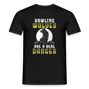 Loup Lune mystique - T-shirt homme - noir - Devant - AI Model Male 178 light (178cm)
