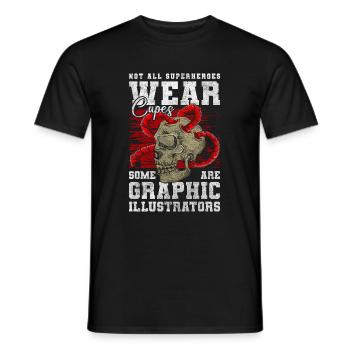 Kunst Stift - Männer T-Shirt - Schwarz - Vorne - AI Model Male 178 light (178cm)