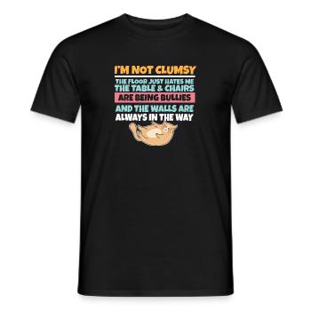 Je ne suis pas maladroit Le sol me déteste Chat stupide - T-shirt homme - noir - Devant - AI Model Male 178 light (178cm)