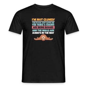 I'm Not Clumsy The Floor Hates Me Foolish Sloth - Männer T-Shirt - Schwarz - Vorne - AI Model Male 178 light (178cm)