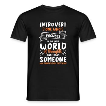 introvert, misanthrope, people, antisocial - Men's T-Shirt - black - Front - AI Model Male 178 light (178cm)