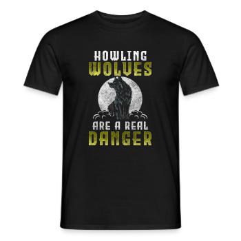 Wolves Wolfhound Say Gray Wolf - Men's T-Shirt - black - Front - AI Model Male 178 light (178cm)