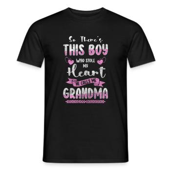 Grand-père Petit-enfant Famille élargie Enceinte - T-shirt homme - noir - Devant - AI Model Male 178 light (178cm)