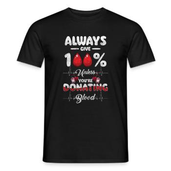 Blood donation help rescuers Thank you - Men's T-Shirt - black - Front - AI Model Male 178 light (178cm)