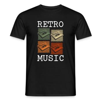 Cassette Rétro 80s Original - T-shirt homme - noir - Devant - AI Model Male 178 light (178cm)