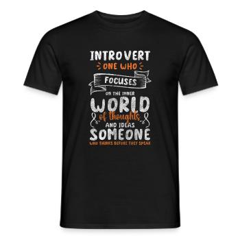 Introvert Reserved Quiet Withdrawn - Men's T-Shirt - black - Front - AI Model Male 178 light (178cm)