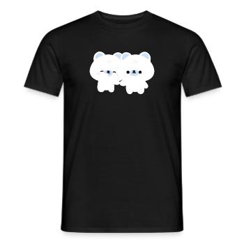 Couple d’ours polaires - T-shirt homme - noir - Devant - AI Model Male 178 light (178cm)