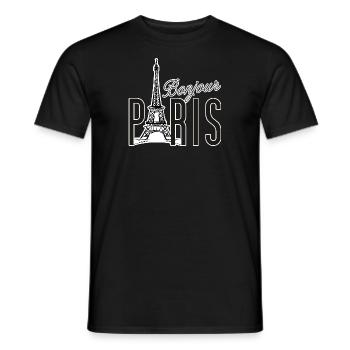 Bonjour Paris - T-shirt homme - noir - Devant - AI Model Male 178 light (178cm)