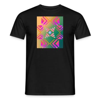 Moderne Kunst Grafik-Design 2 formen Linien Farben - Männer T-Shirt - Schwarz - Vorne - AI Model Male 178 light (178cm)
