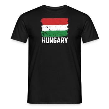 Ungarn Hungary Flagge Ungarisch Stolz - Männer T-Shirt - Schwarz - Vorne - AI Model Male 178 light (178cm)