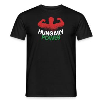 Hongrie Hongrie Drapeau Puissance Fierté hongroise - T-shirt homme - noir - Devant - AI Model Male 178 light (178cm)