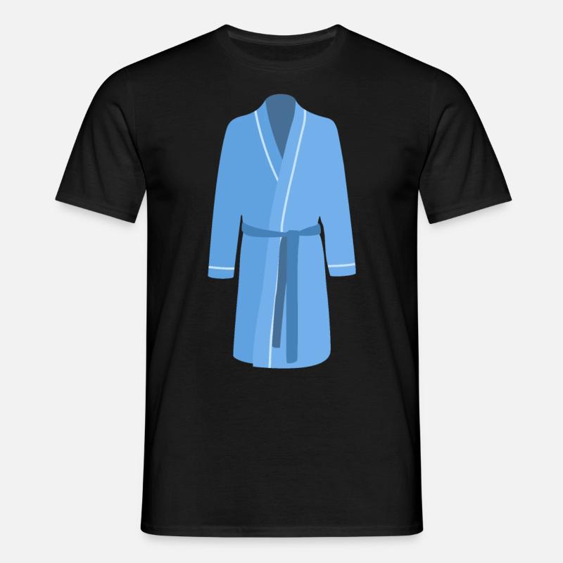 blauer Bademantel - Männer T-Shirt - Schwarz